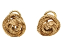 Tiffany & Co. 14k Yellow Gold Vintage Mesh Knot Clip On Style Earrings