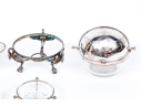 Silver Plate, Crystal And Cobalt Glass Serving Wares