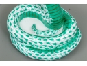 Herend Hungary Hand-Painted Porcelain Cobra, Green Fishnet Pattern