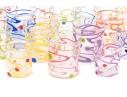 Collection Of Fourteen Peàn Doubulyu Wackie Dot Glass Tumblers