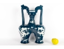 Chinese Sacrificial Blue Double Moon Flask Vase