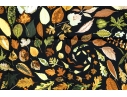 Hermès Striking Fall Leaves Motif Brown And Black Toned Silk Scarf