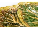 Italian Hand-Painted Ceramic Chip And Dip Leaf Form Bowl