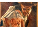 A. Lorenz Signed Oil On Canvas, Men Playing Checkers