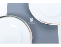 Set Of Two French, Puiforcat Cercle D'orfevre Sterling Rimmed Plates