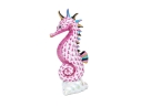 Herend Hand Painted Pink Fishnet Seahorse Figure 