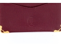 Cartier Burgundy Leather Single Card Holder, Must De Cartier