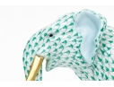 Herend Hungary Porcelain Elephant Figure, Green Fishnet Pattern
