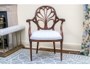 Exceptionally Carved Hepplewhite Style Open Armchair