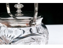 Fine 19th C. Silver Plate Mounted Cut Glass Biscuit Jar With Lid
