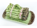 Portuguese Bordallo Pinheiro Hand-Painted Asparagus Form Tureens With Underplates