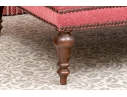Quality Oversized Custom Upholstered Mahogany Ottoman