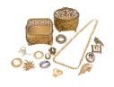 Collection Of Fashion And Limoge Brooches, Necklace And Two Jewelry Boxes