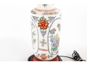 Chinese Famille Rose Porcelain Lamp On Wooden Base