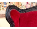 Pair Of Custom Upholstered Queen Anne Style Armchairs With Associated Ottoman