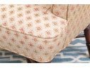 Upholstered Tub Back Armchair With Faux Bamboo Frame