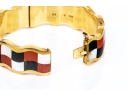 Tiffany & Co. 18k Yellow Gold Angela Cummings Wonderful Inlaid Wave Bangle, With Box