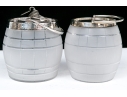 Two Antique Frosted Crystal And Silverplate Biscuit Jars