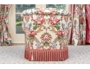 Custom Upholstered Club Chair With Bullion Fringe