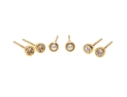 Three Pairs Of Petite Sterling Vermeil Stud Earrings 