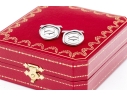 Cartier Sterling Silver Promotional Wax Seal Logo Motif Cufflinks, With Box 