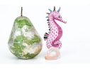Herend Hand Painted Pink Fishnet Seahorse Figure 