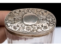 Antique Collection Of Five Sterling Silver Mounted Vanity Items