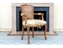 French Louis XV Style Upholstered Fauteuil With Cane Back