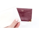 Cartier Burgundy Leather Single Card Holder, Must De Cartier