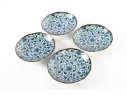 Set Of Four Japanese Blue And White Gloss Porcelain Dishes
