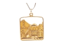 10k Yellow Gold Vintage Cable Car And Golden Gate Bridge Charm