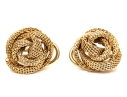 Tiffany & Co. 14k Yellow Gold Vintage Mesh Knot Clip On Style Earrings