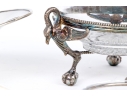 Silver Plate, Crystal And Cobalt Glass Serving Wares