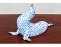 Vintage Herend Blue Fishnet Sea Lion