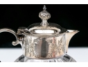 Antique Cut Glass And Silverplate Syrup Pitcher