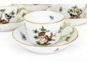 Herend Hungary Hand-Painted Porcelain Tea Set For Six ,  Rothschild Bird (RO) Pattern