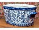 Impressive Decorative Chinese Export Style Twin Handled Porcelain Footbath