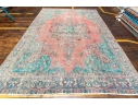 HAND KNOTTED WOOL PERSIAN OVER DYE CARPET, 9-7