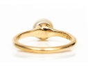 14k Yellow Gold Simple Pretty 6.75mm Cultured Pearl Solitaire Ring, Size 6+
