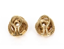 Tiffany & Co. 14k Yellow Gold Vintage Mesh Knot Clip On Style Earrings