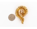 Tiffany & Co. 18k Yellow Gold Schlumberger Magnificent Stylized Furling Feather Brooch