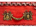 Antique Neoclassical Style Vibrant Red Bachelor's Chest