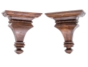 Quality Pair Of Carved Wall Bracket Shelves