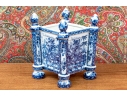 Decorative Blue And White Cachepot