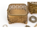 Collection Of Fashion And Limoge Brooches, Necklace And Two Jewelry Boxes