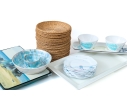 Collection Of Melamine And Woven Bowls