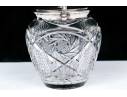 Fine 19th C. Silver Plate Mounted Cut Glass Biscuit Jar With Lid