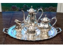 Five Piece Webster Wilcox International Silver Plated “English Flutes” Tea And Coffee Service