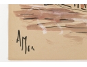 Two Unframed Signed Watercolors On Paper, 