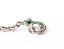 Tiffany & Co. Sterling Silver Whimsical Green Enamel Frog Key Chain, With Felt